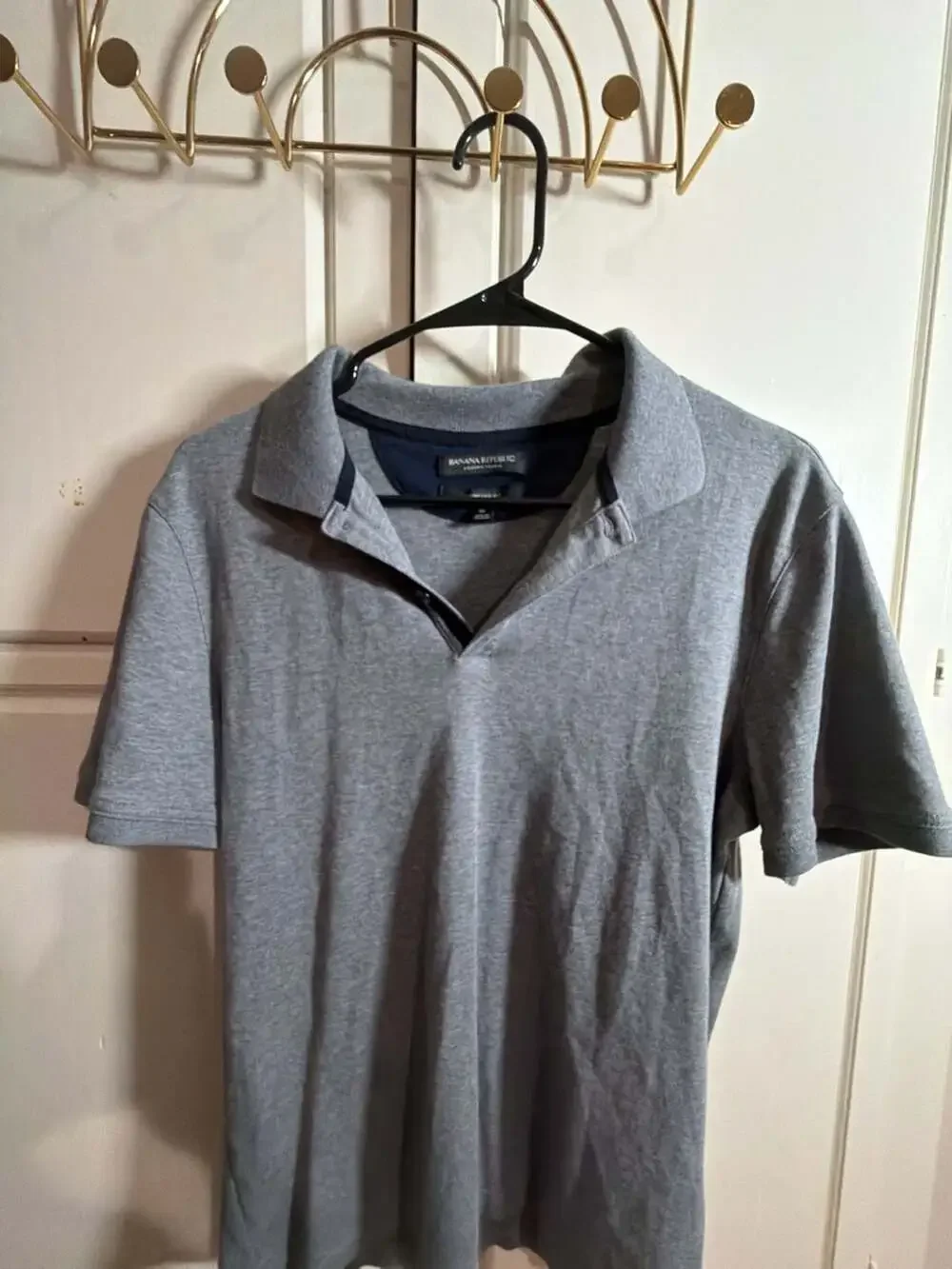 Banana Republic Luxury Touch Standard Fit Johnny-Collar Polo Shirt
